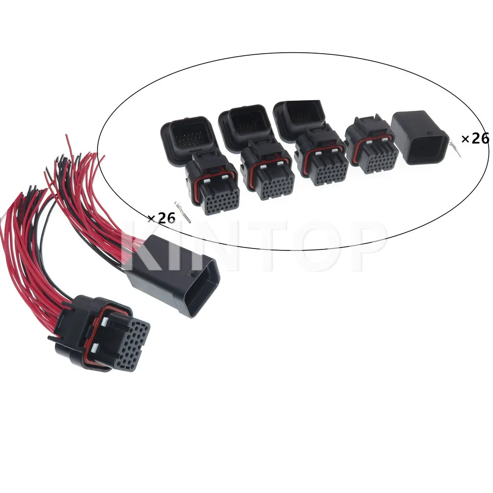 

1 Set 26 Pins AC Assembly Car Connector Assembly 1473416-1 1-47371 Automobile Wiring Harness Waterproof Socket With Terminal