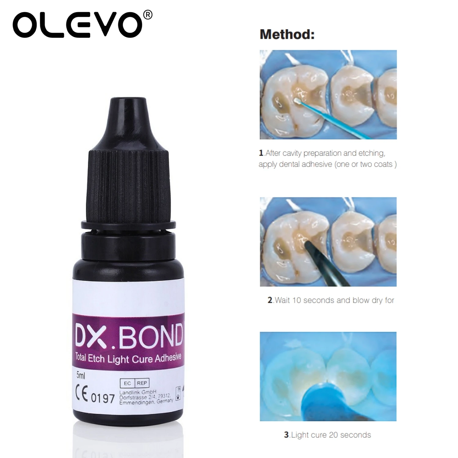 กาวติดวัสดุอุดฟันชนิดเรซินสำหรับงานอุดฟัน วีเนียร์ อินเลย์ ฟื้นฟูช่องปาก ขนาด 5 มล. ชนิด Total Etch Light Cure