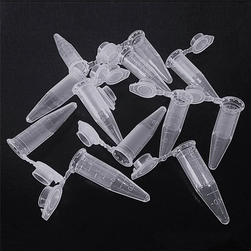 Superior-500Pcs PCR Tube With Flat Cap 1.5Ml Microcentrifuge Tube PCR Reaction Tube School Experiment Transparent