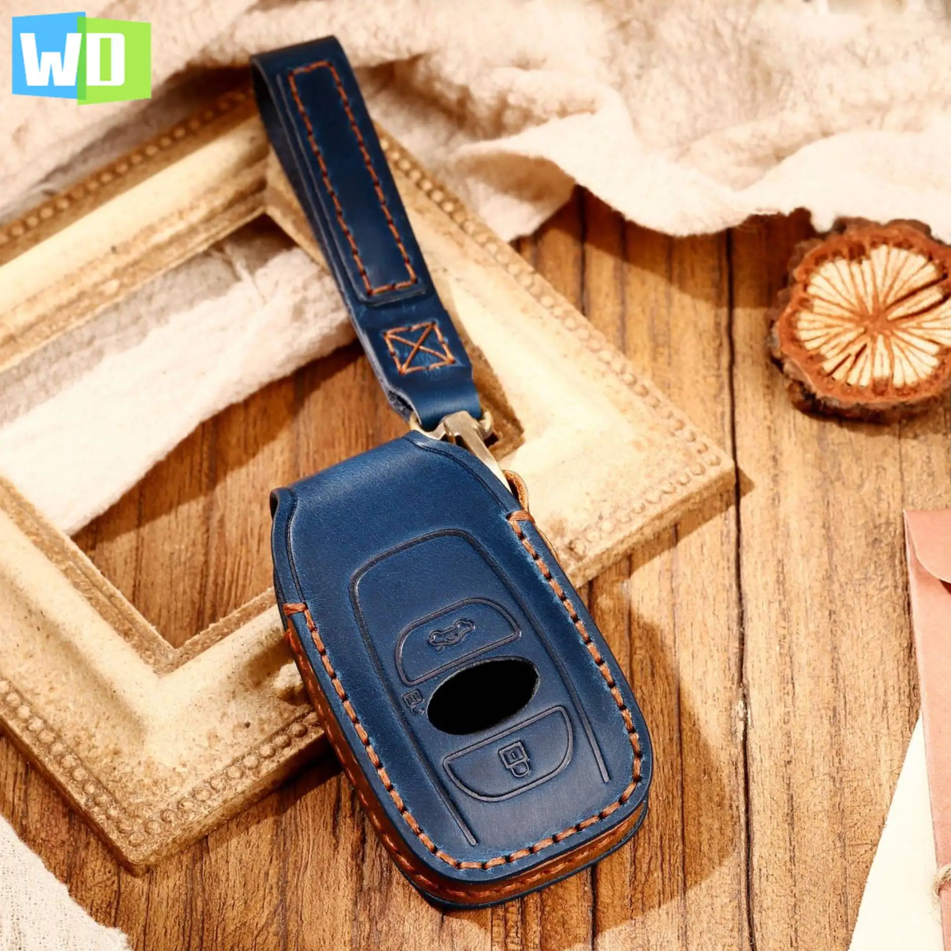 

Top Layer Genuine Leather Car Remote Key Case Cover Holder Keychain For Subaru XV SV Forester BRZ 2019 2020 Car Accessory