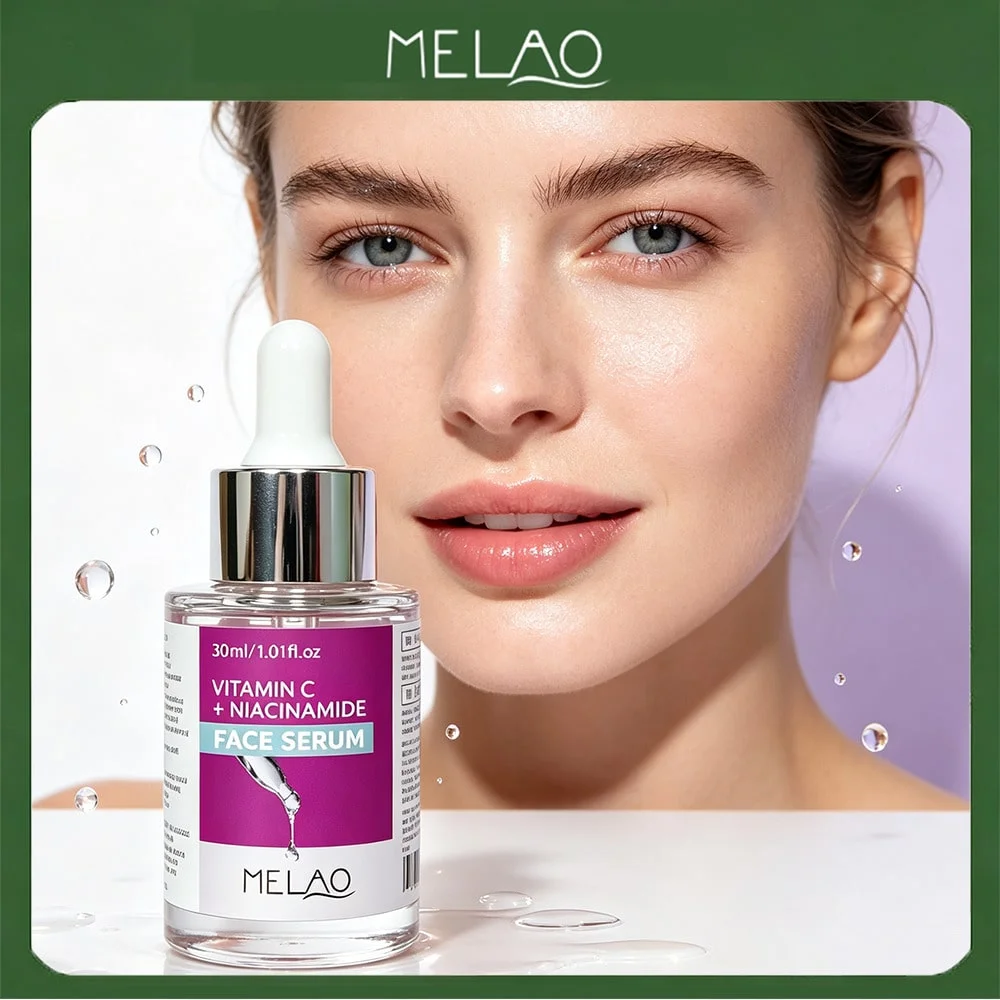 MELAO Vitamin C + Niacinamide Face Serum, Brightening Pore Minimizing Essence, Fade Dark Spots, Even Dull Tone & Reduce Pores