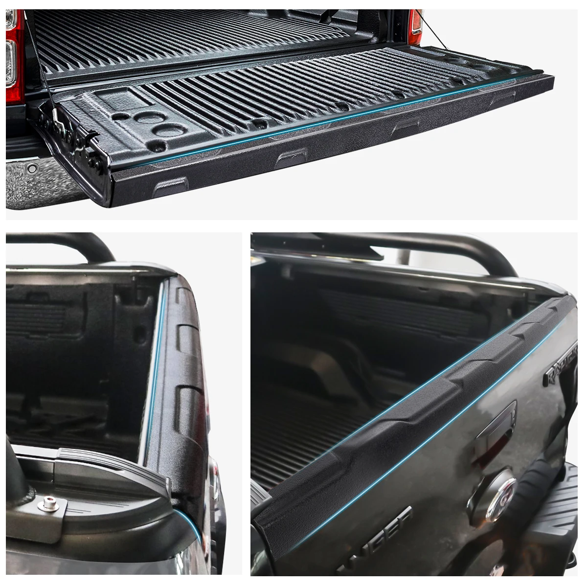 Heckklappen-LKW-Verkleidung für Ford Ranger Wildtrak 2012 2013 2014 2015 2016 2017 2018 2019 2020 2021 2022 Ladebett schienen schutz – Detail 6