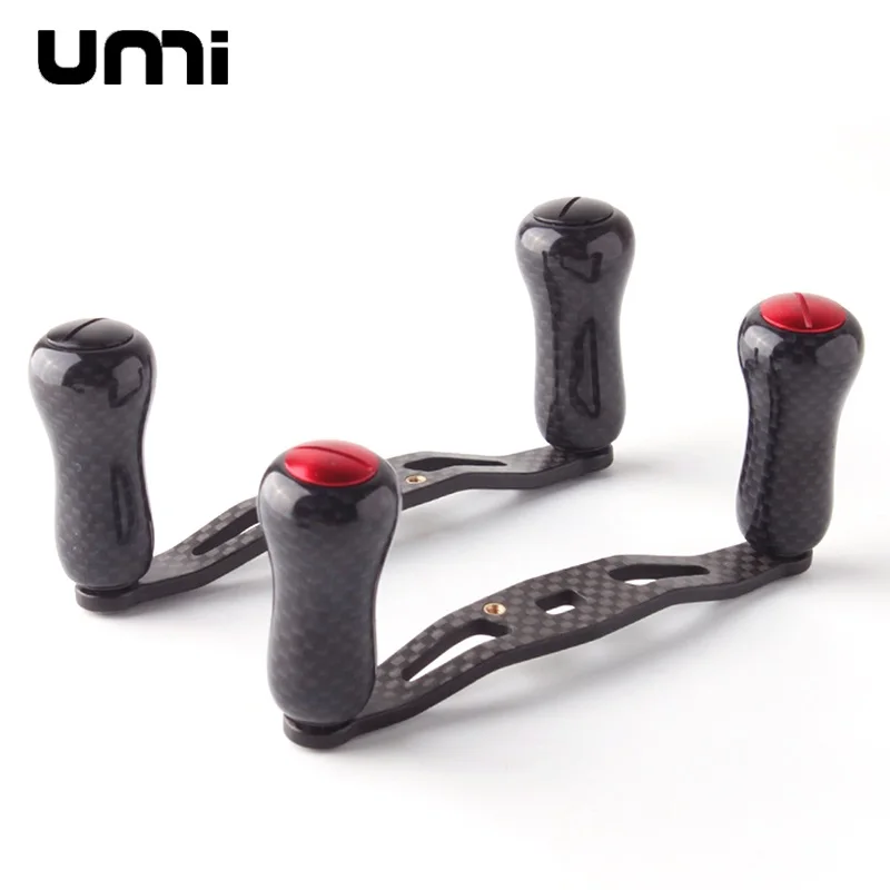 Umi Novo Cabo de Pesca em Carbono com Botão de Carbono, Tamanhos de Furo 8x5/7x4mm, Comprimento 105mm, 25.9g, para Daiwa/Abu/Shimano, Acessório DIY para Baitcast