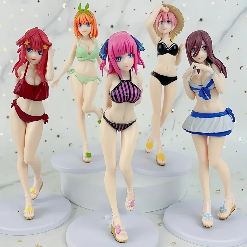 

The Quintessential Anime Quintuplets Nakano Miku Figure 20cm Swimsuit Version Standing Model Static Pvc Doll Collection Cute Toy