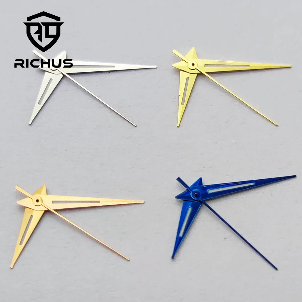 RICHUS NH35 Watch Hands Silver Watch Hands Green Luminous Fit NH34 NH35 NH36 ETA2824 2836 Miyota8215-DG Movement