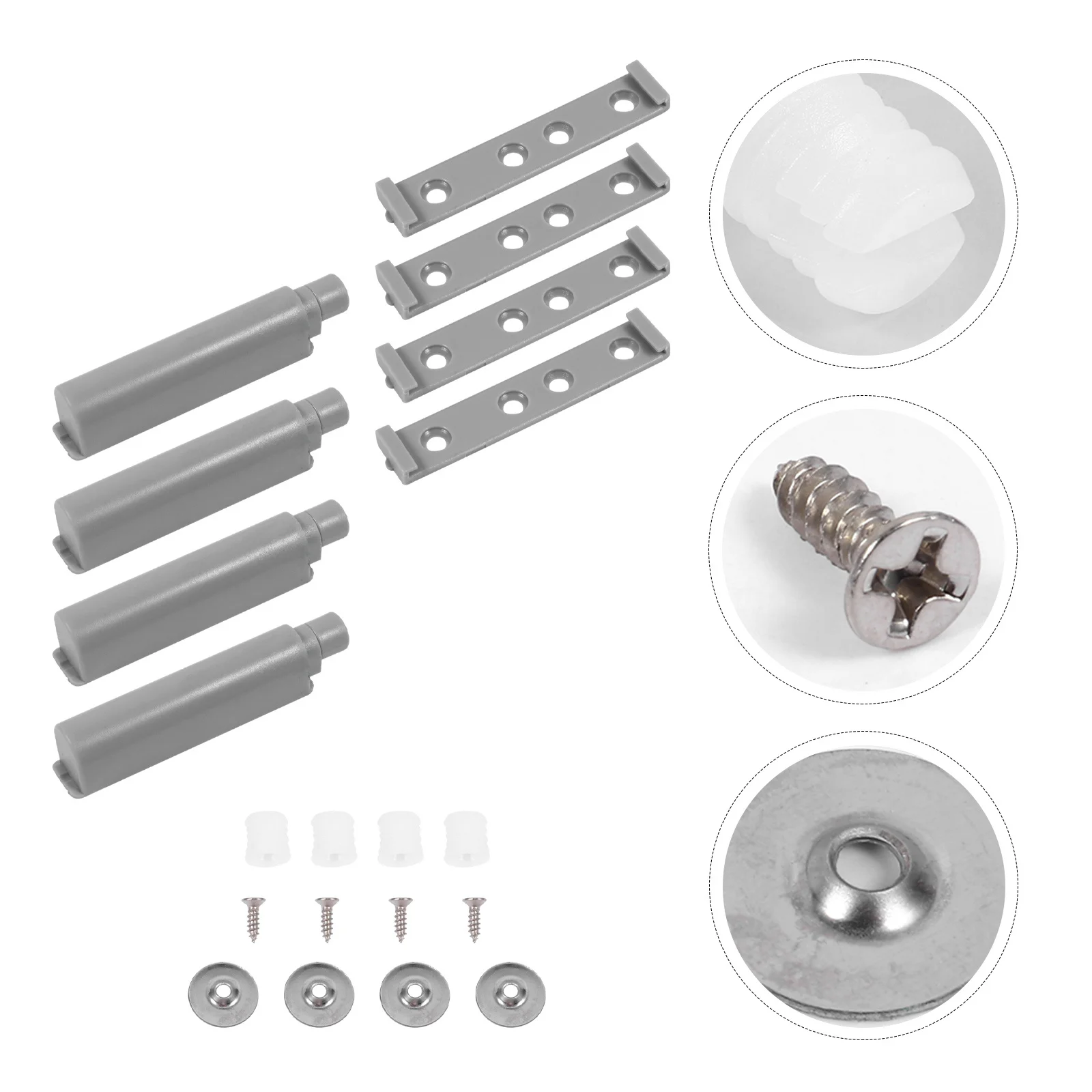 

4Set Magnetic Push Latch Practical Easy Install Push Touch Latch Cabinet Door Catch Magnet Door Catch Cabinet Damper