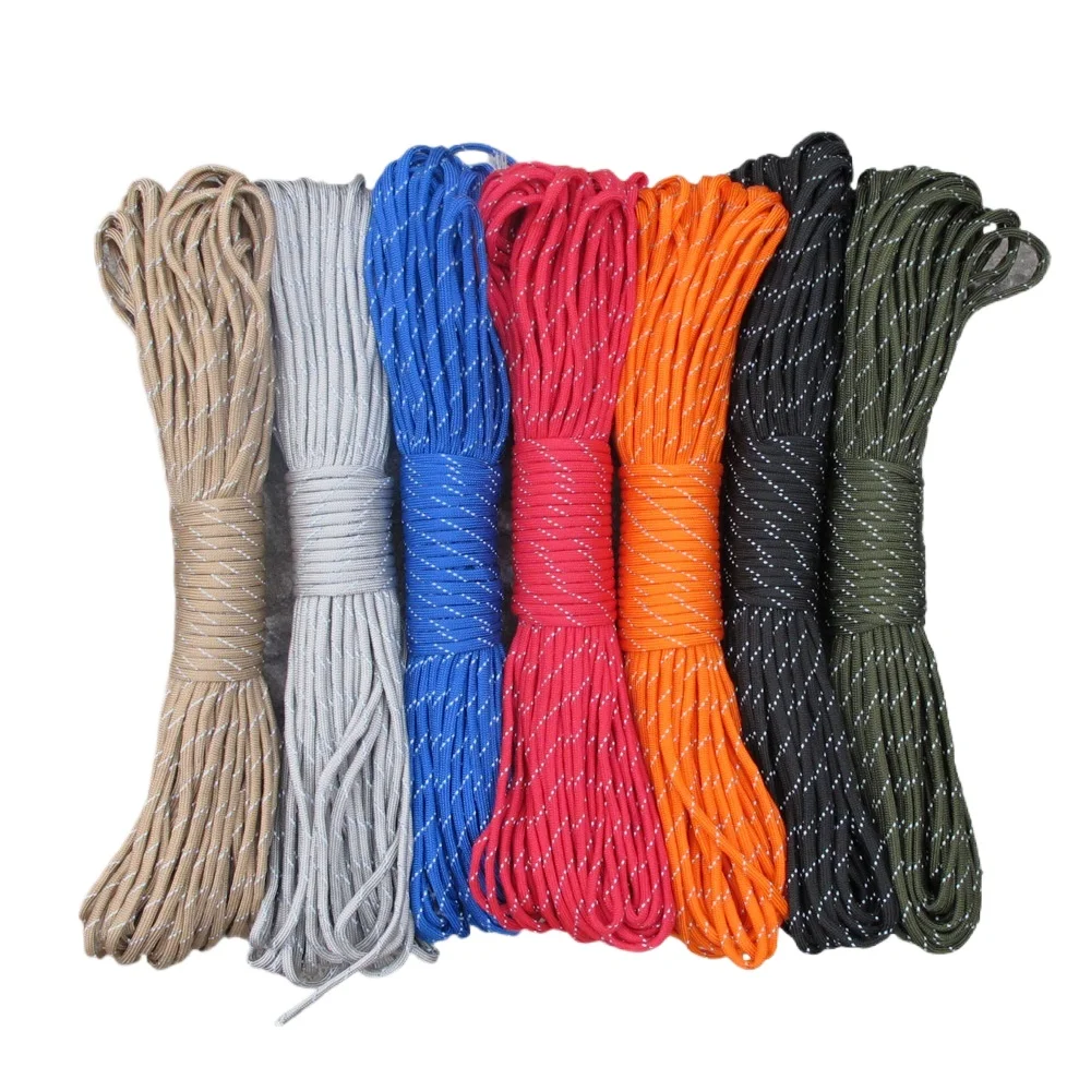 ISE MOUNT Reflective 9-core 31m Paracords Multifunctional woven Paracords, Outdoor rope Tent rope