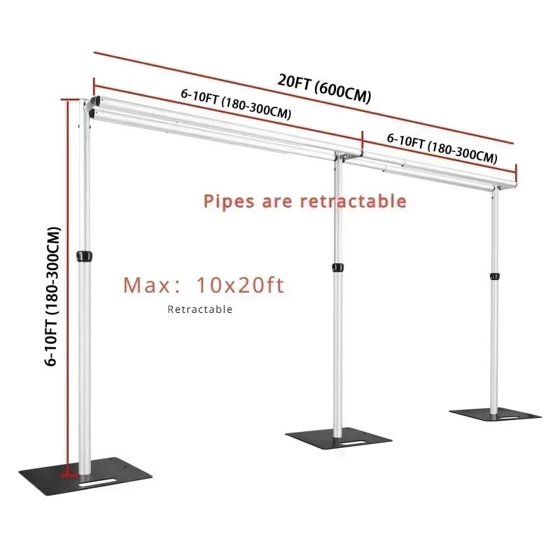 3x6M stabile cornice in alluminio drappeggio fondale per decorazioni per matrimoni e feste di compleanno, fondale fotografico regolabile per fioriera