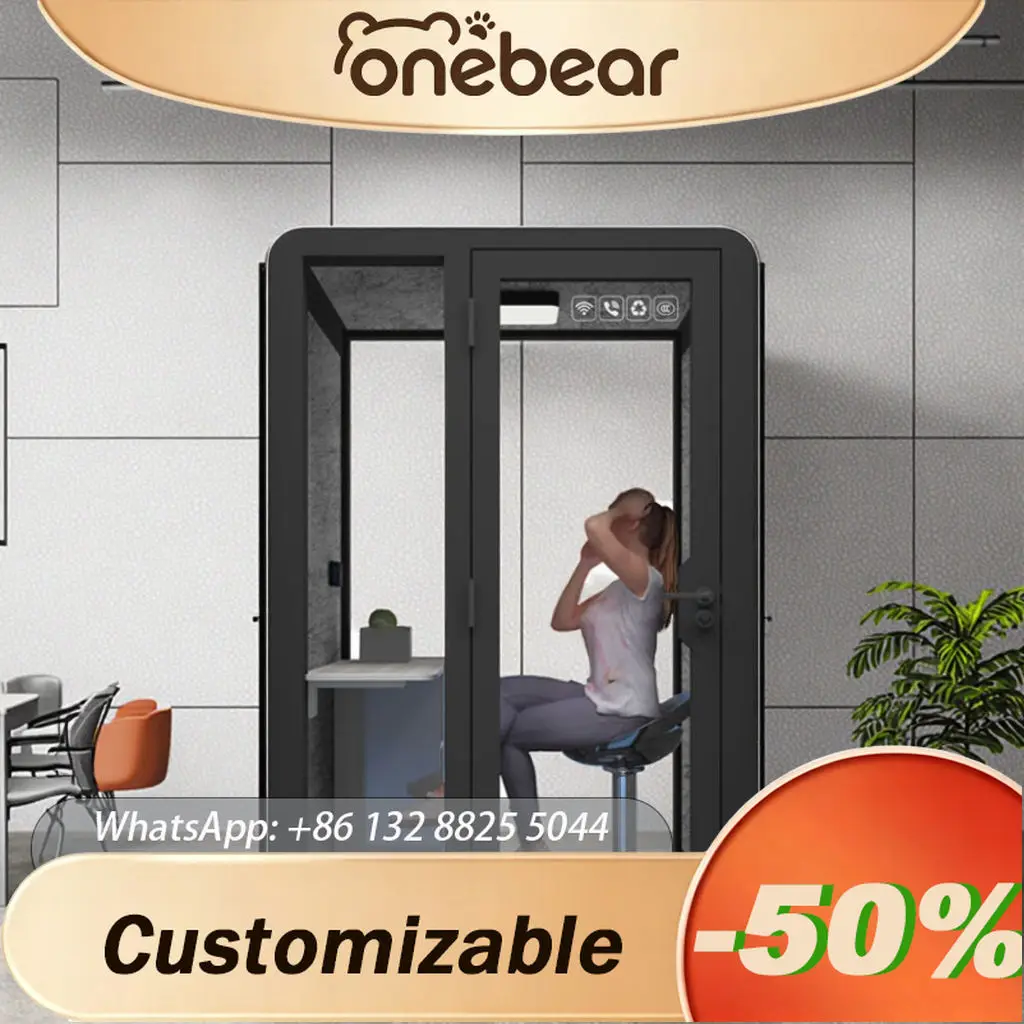 Custom Size Soundproof Work Pod Silent Cabin Phone Booth For Single Focus Open Office Private Quiet Work Station Space Use