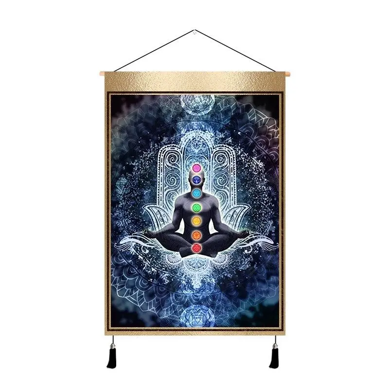 

​Meditation Mandala Tapestry, Chakra Healing Wall Hanging for Yoga & Bedroom, Spiritual Boho Room Decor Aesthetic