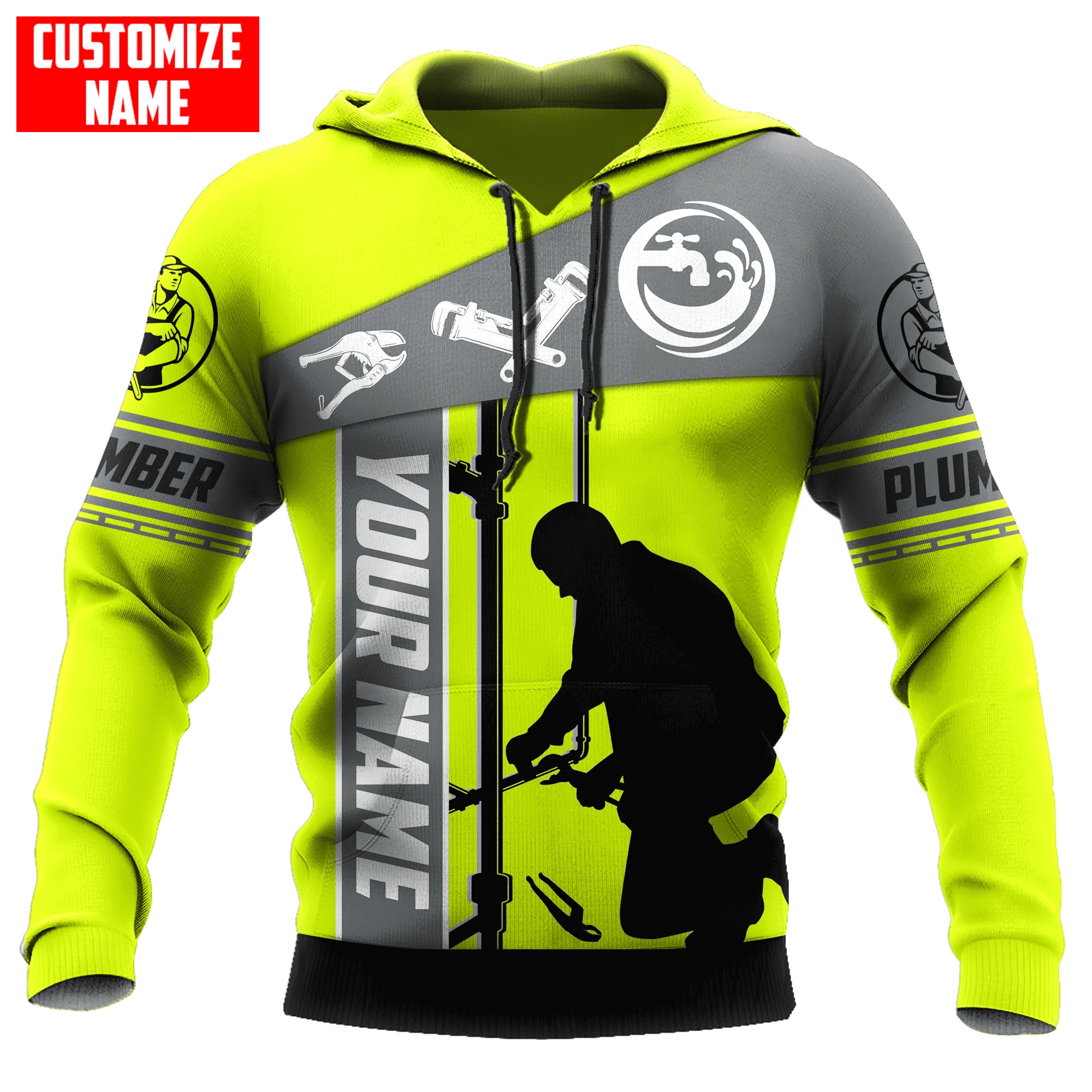 

Personalized Plumber 3D Printed Jacket Men/Women Hooded Sweatshirt Zipper Hoodies Casual Green Streetwear Unisex Pullover