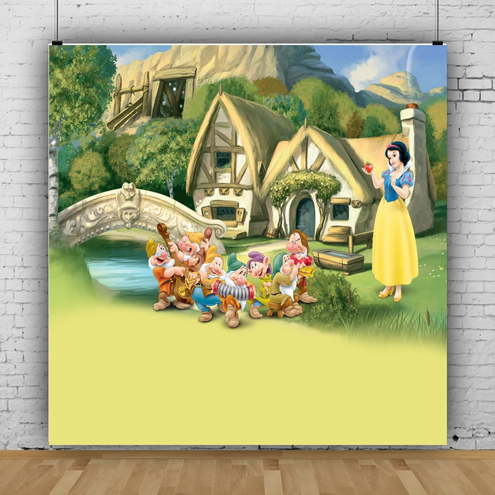 Snow White Baby Shower Girl Photo Backdrop Background For Photography Birthday Party Decoration Props Supplies Banner Customize