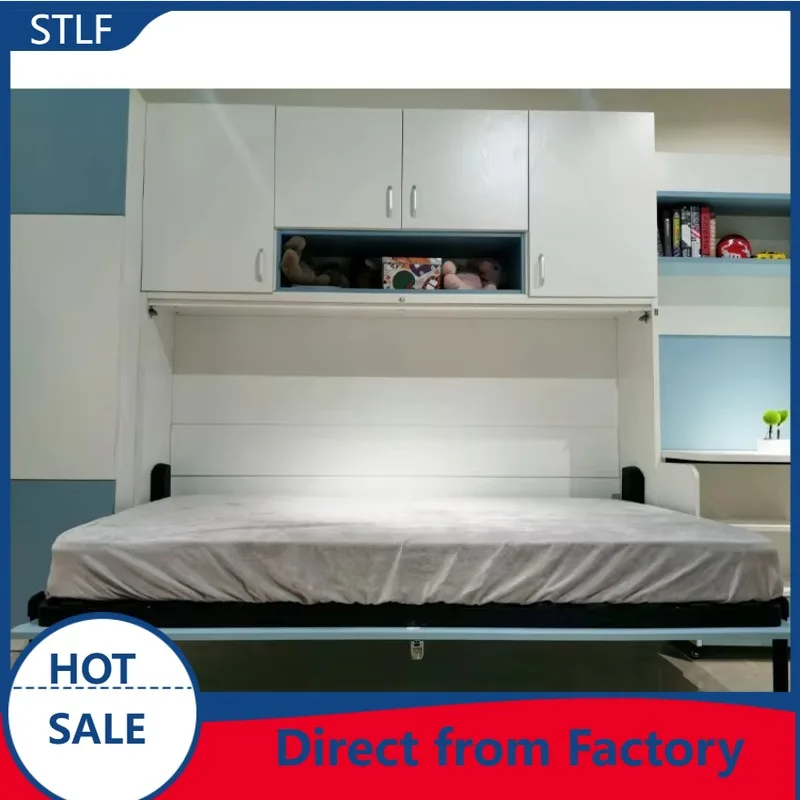FBB Saving Space Wall Bed Mechanism Manual Horizontal Hide Fold Wall Bed Frame With Table Desk Leg