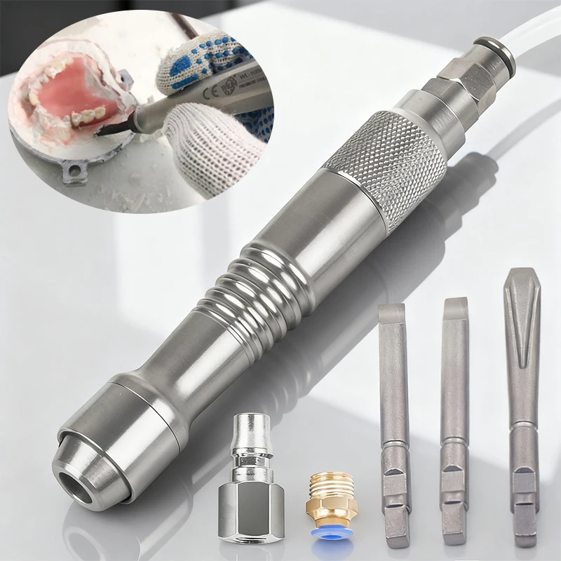 Mini Pneumatic Air Flux Chipper Chisel Set For Dental Medical Gypsum Cast Stomatology Engrave Micro Gas Shovel Air Scraper
