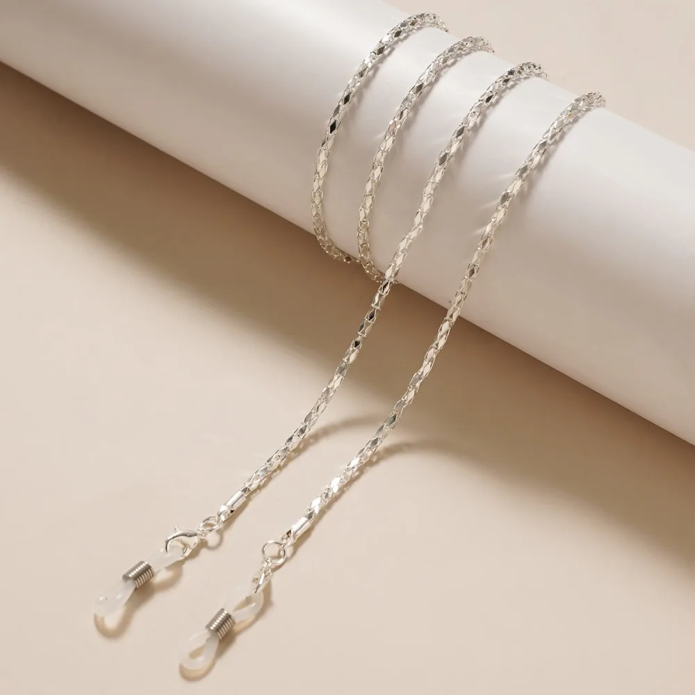 

Punk Style Non-slip Glasses Chains Metal Diamond Beads Mask Lanyard Eyeglass Lanyard Hollow Reading Glasses Chain Women Men