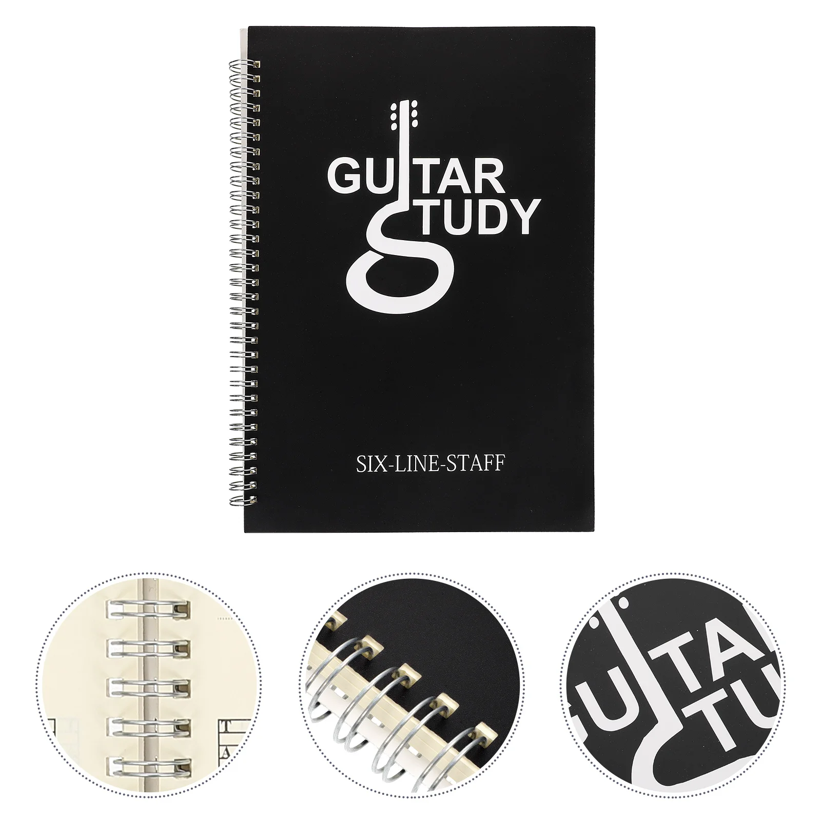 

Guitar Sheet Music Notebook Wear-Resistant Waterproof PP Cover Portable Coil Music Score Book for DIY Guitar Beginners Gift