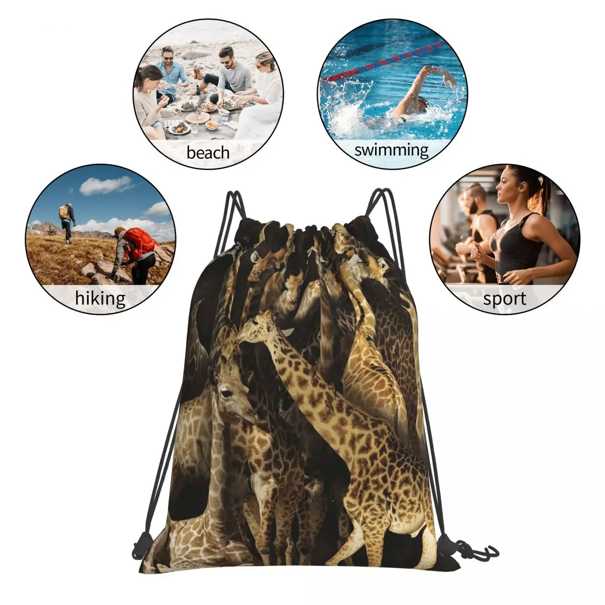 حقائب ظهر على شكل زرافة كاجوال محمولة برباط حقيبة رياضية حقائب كتب للطلاب والنساء #4