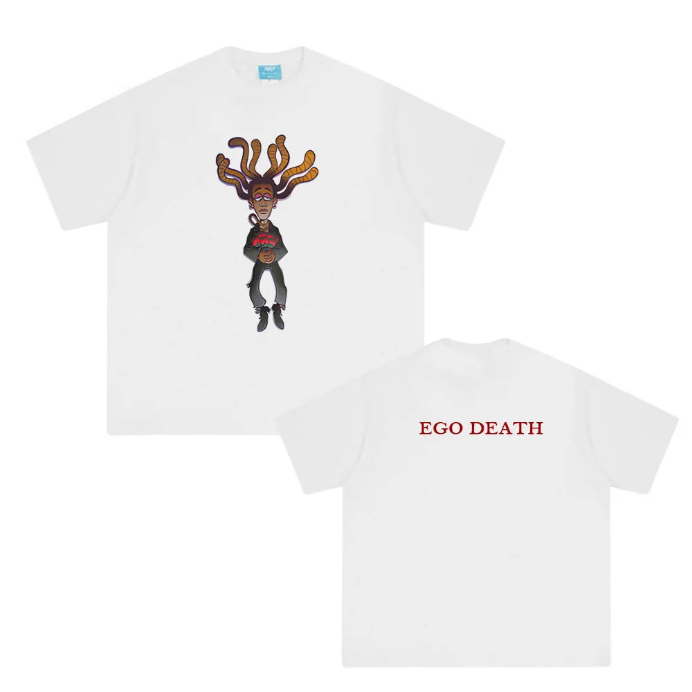 

Ego Death White T-Shirt Ty Dolla Sign Summer O-neck Hip HopTee-shirt Sleeve Korean Cotton High Quality Clothing Female/Male Tops
