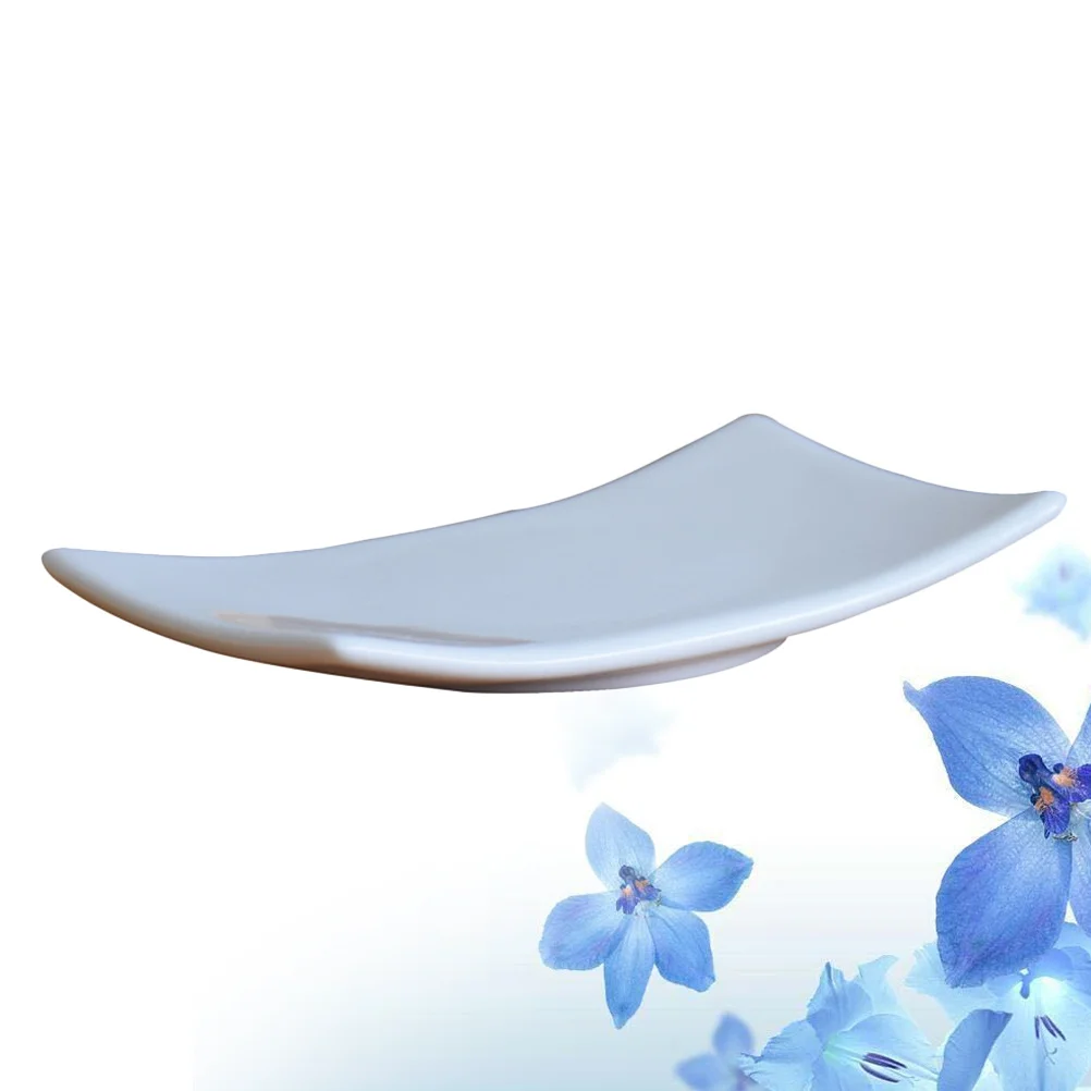 

Bathroom Soap Container Ceramic Soap Dish Anti-Slip Base for Counter Clean Organization Home Hotel Portable Use White