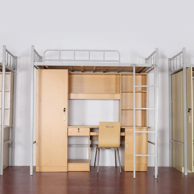 

Bunk Dormitory Bed with Desk Underneath School Furniture Loft Bed