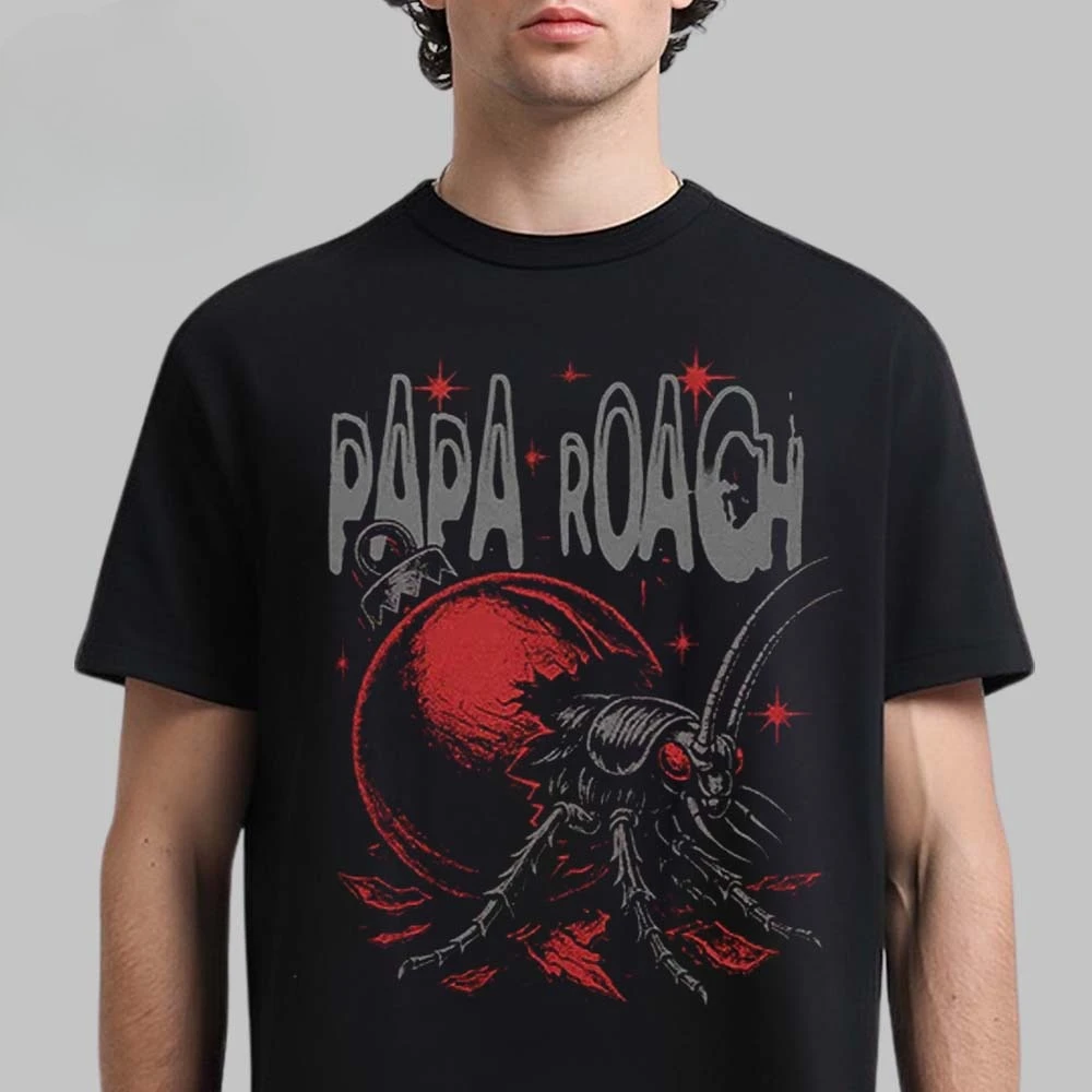 2026 Papa Roach Cotton Band Shirt Unisex Summer Short Sleeve Fashion Brand Tee Luxury Casual Vintage T-shirt