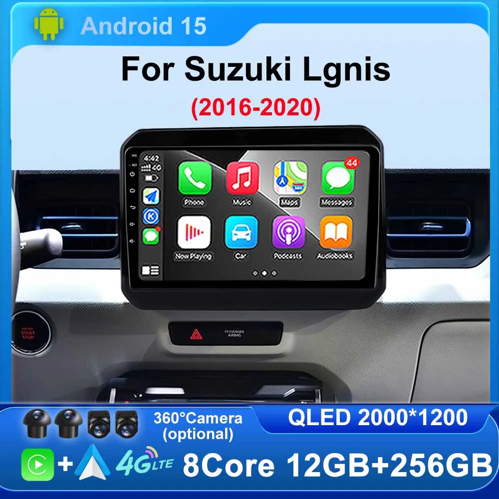 Android 15 Intelligent Car Navigatio system 2K QLED Screen 8 Core Car radio For Suzuki Lgnis 2016-2020 Car stereo RDS Host unit