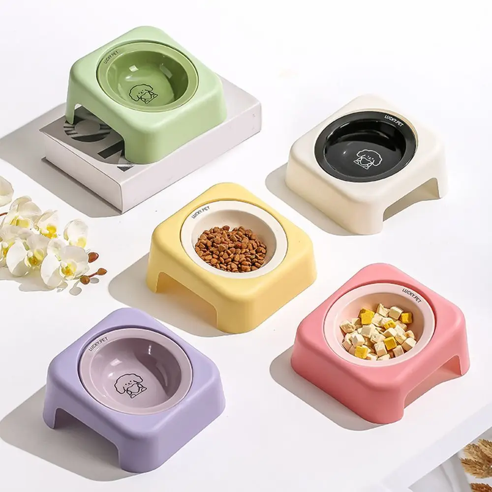 

Ceramic Puppy Neck Guard Bowl Anti Overturning Protection Neck Cartoon UFO Bowl Stress-Free Bowl Flying Disc for Dogs and Cats
