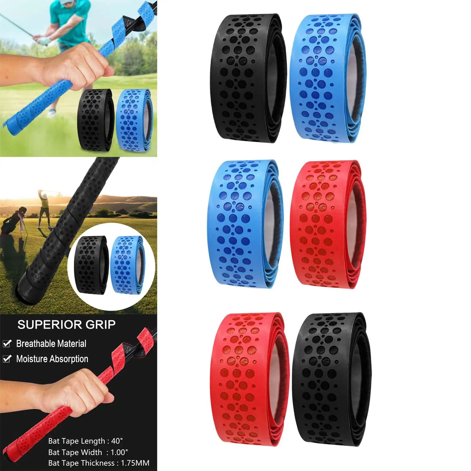 2Pcs Innovative Golf Grip Wrapping Tapes Overgrip Tapes Golf Accessory