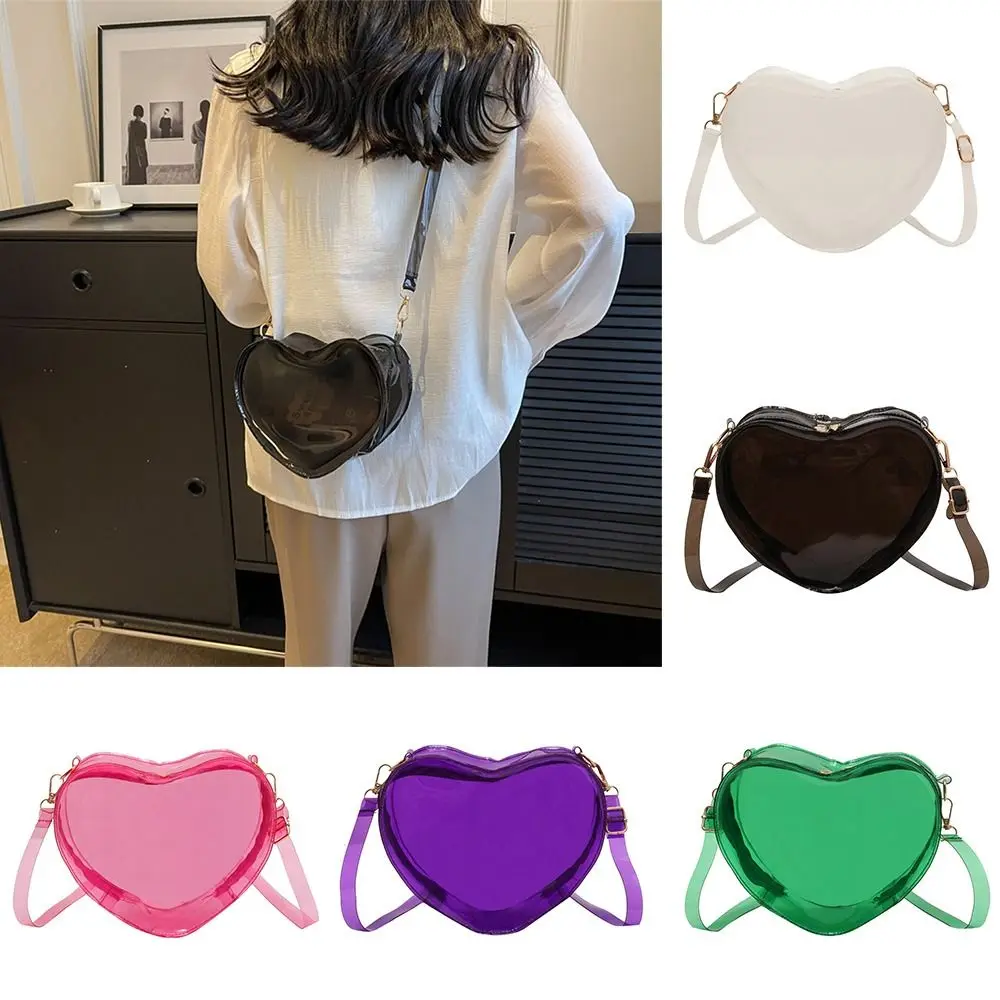 Mini Transparent Jelly Bag 2023 Summer New Fashion Love Peach shaped Women's Bag Simple One Shoulder Crossbody Bag Trend