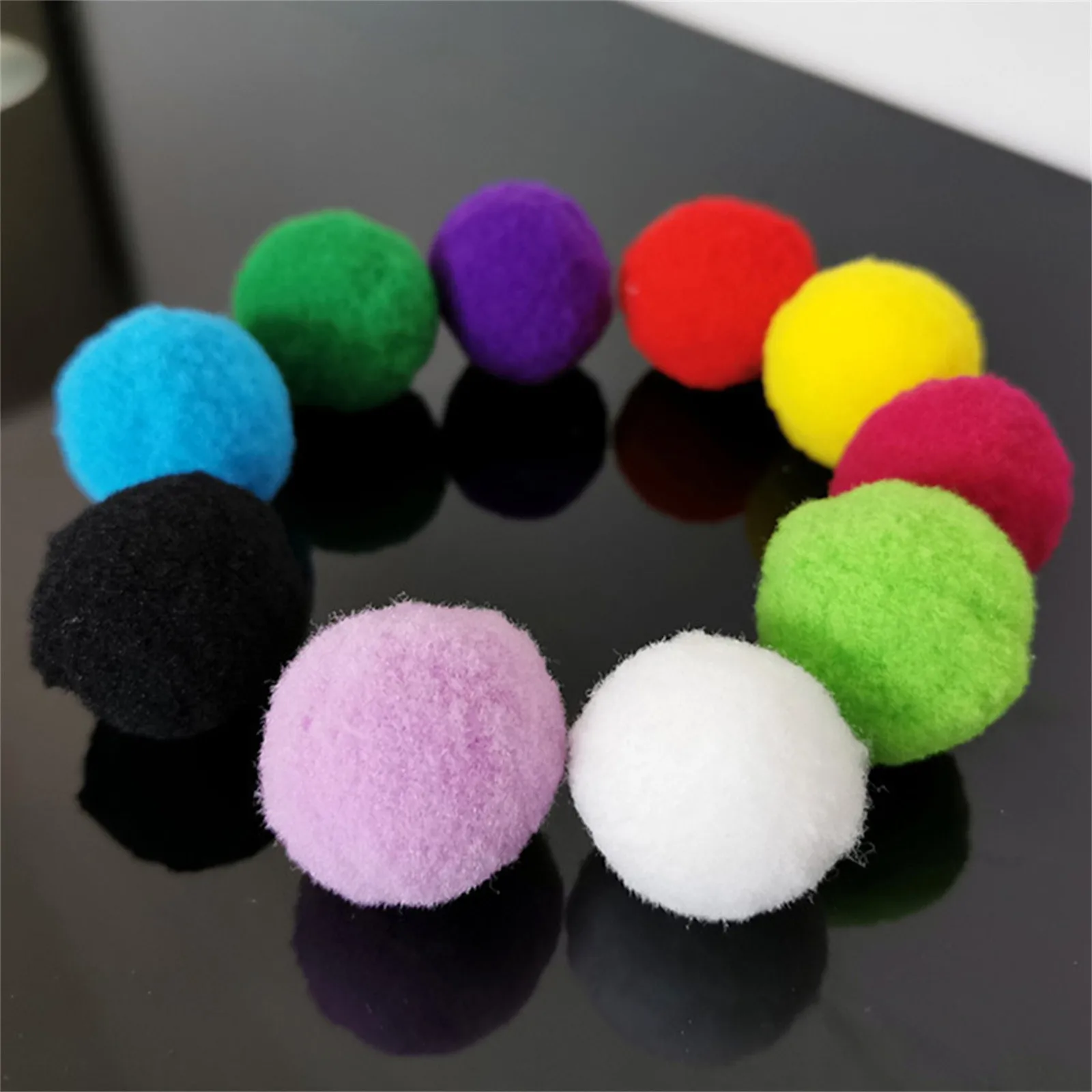 10/50/100Pcs Cats Polyester Plush Balls Interactive Play Training Toy Cat Toy Ball Creative Colorful Interactive Cat Chew Toys