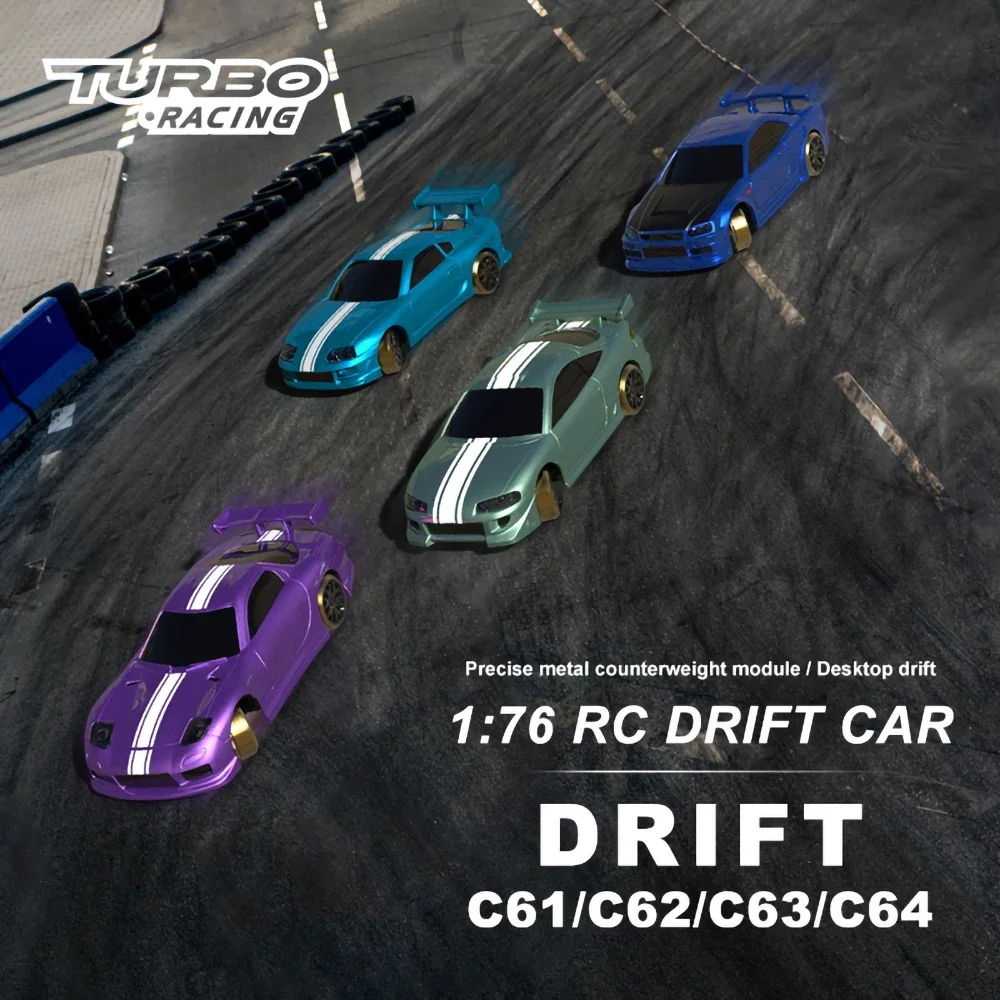 

TURBO RACING C61 C62 C63 C64 C74 1/76 MINI RC Electric Remote Control Model Car Drift Racing Adult Desktop Toys