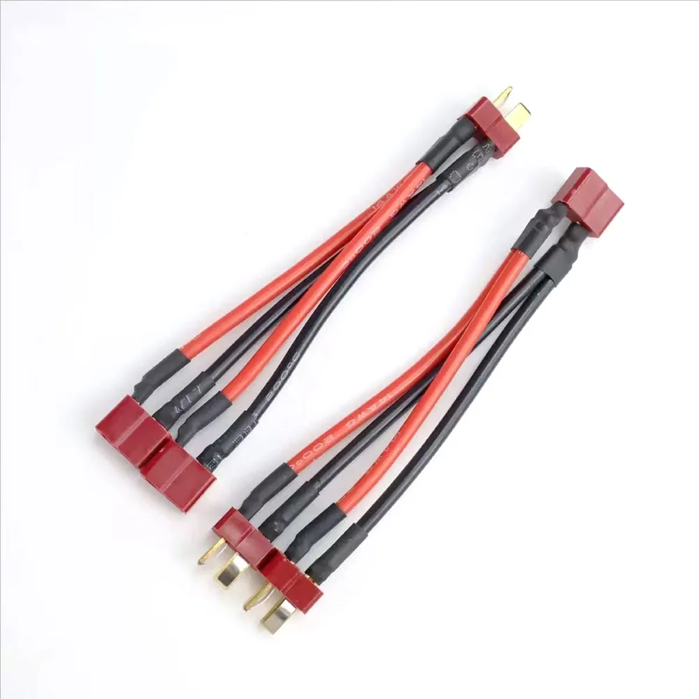 T plug/XT60 Parallel Battery Connector Male/Female Cable Dual Extension Y Splitter 14AWG Silicone Wire for RC Battery Motor ﻿
