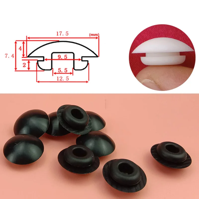 White/Black Silicone Rubber buckle plug Silicone Rubber Snap-on Hole Plugs Waterproof High Temperature Resistant 9.5/2/2.5mm