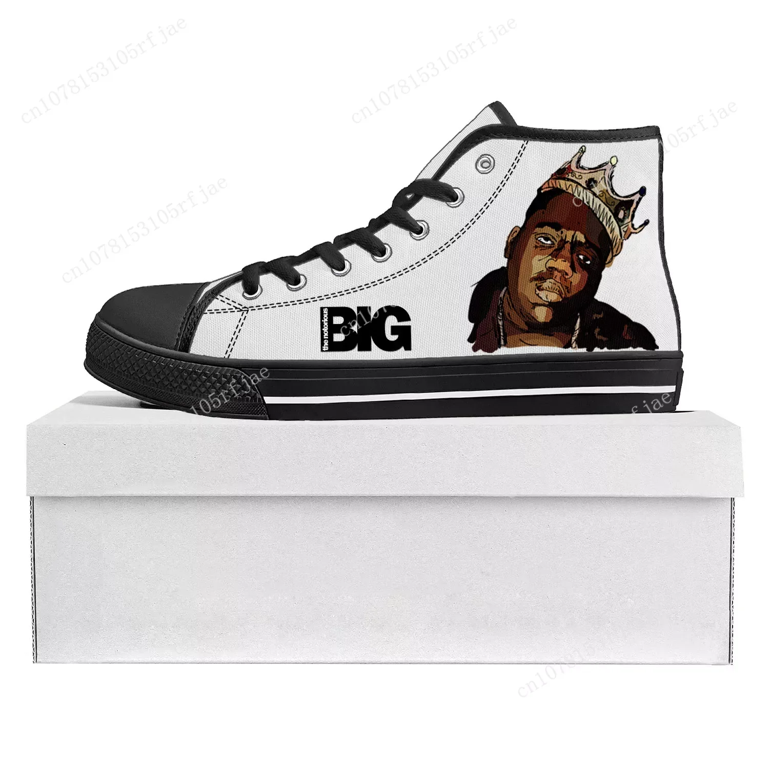 

The Notorious B.I.G Rapper Trends High Top High Quality Sneakers Mens Womens Teenager Canvas Sneaker Couple Shoe Custom Shoe