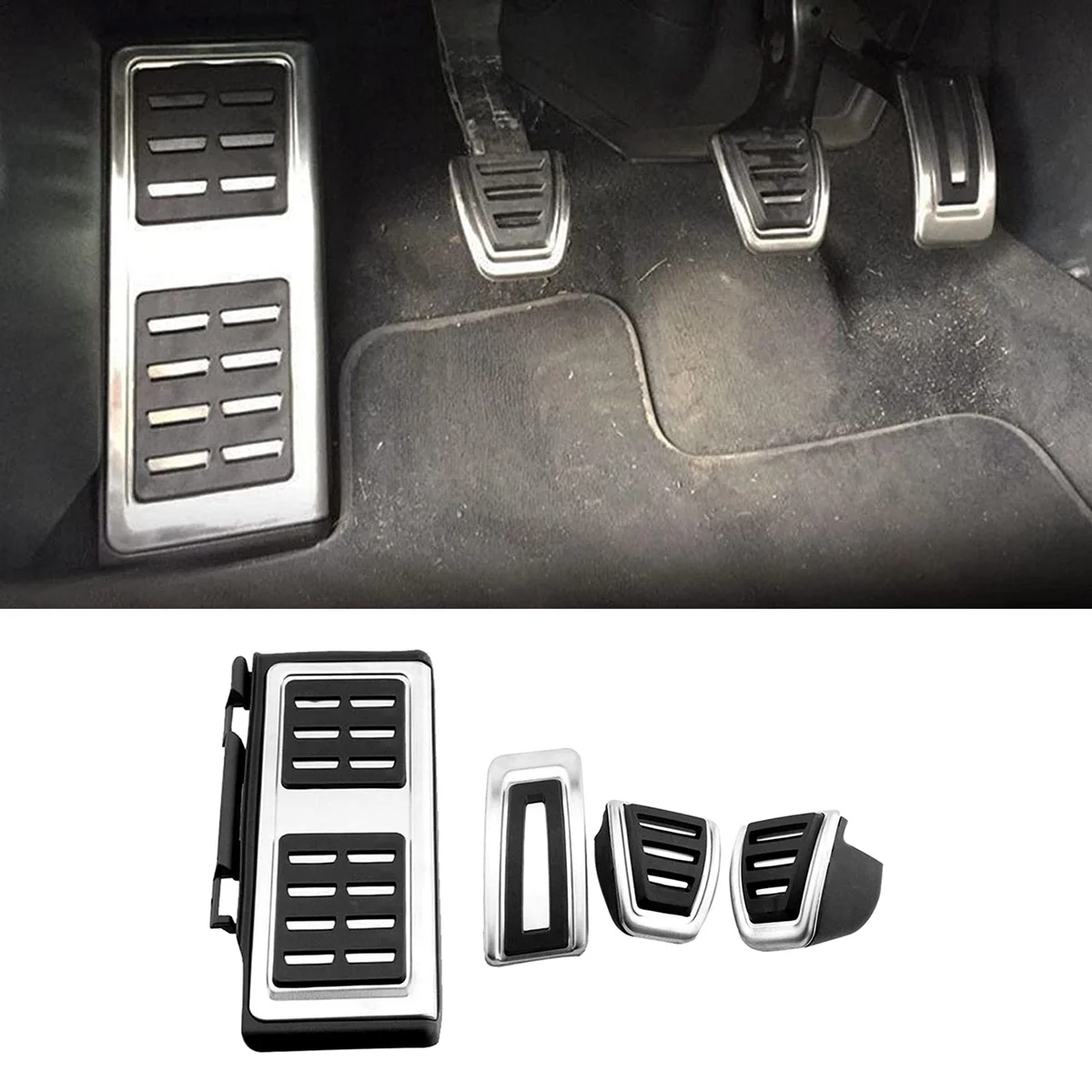 

Classy-4PCS Car Pedals Foot Fuel Brake Pedal Cover New For VW Passat B8 Golf 7 2017-2021 For Skoda Octavia For Seat Leon MT