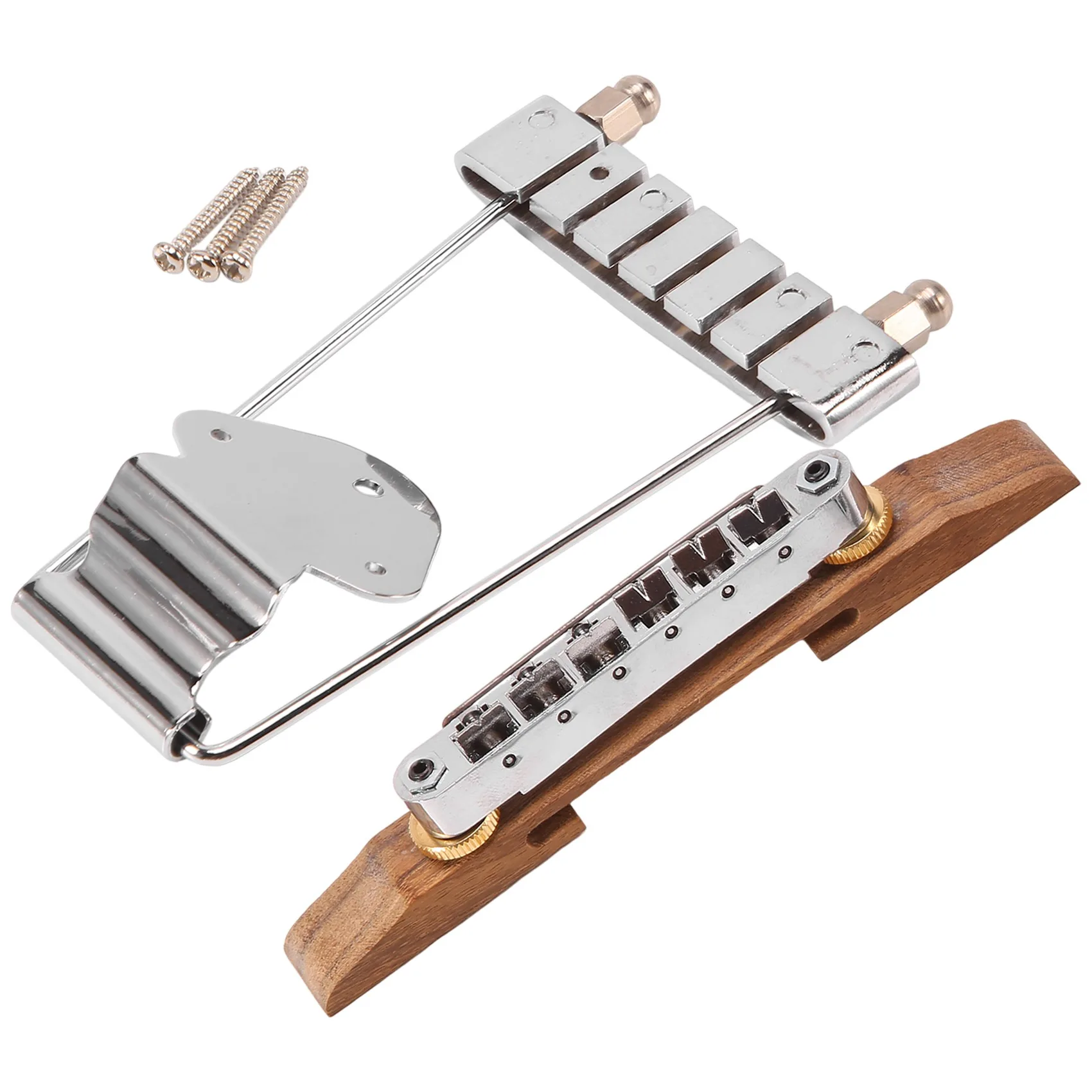 

N17R Electric Guitar Bridge Adjustable Rosewood Base Bridge Tailpiece Set for Jazz Guitar Accessories