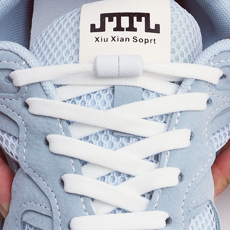 

Elastic Laces Sneakers No Tie Shoe laces Capsule Lock Shoelaces Without ties Kids Adult 0.8cm Flat Shoelace for Shoes 1Pair