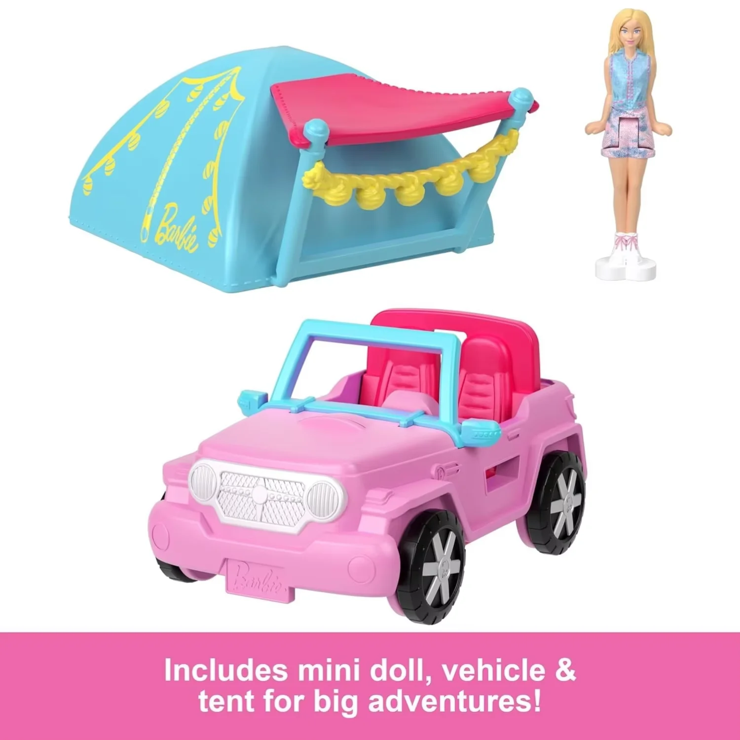 Mattel Mini bambola Barbie rosa e set di veicoli giocattolo Regali per feste di compleanno Trasporto Camper Girl Room Decor Sorpresa di colori