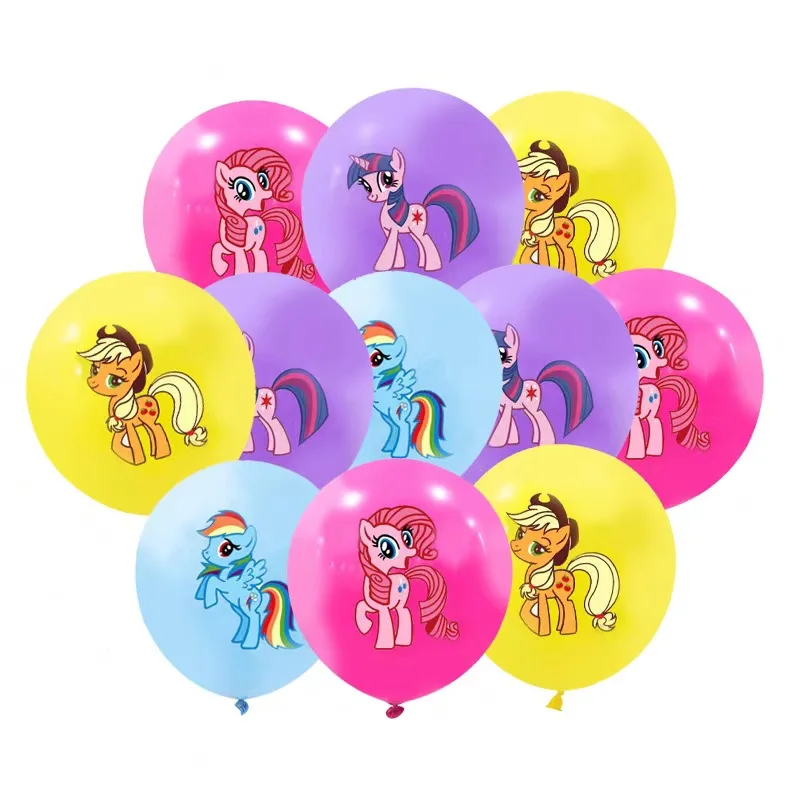 KAYOU My Little Pony Folienballon Partydekoration 1 Set Zahlen-Geburtstagsballons Hintergrund für Mädchen Babyparty-Zubehör – Detail 5