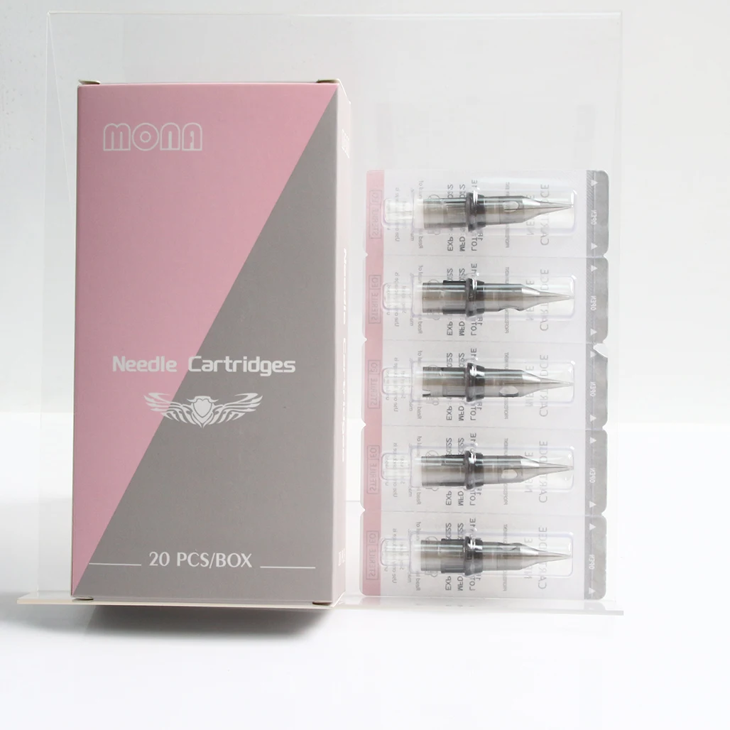 Mona 20pcs/box Disposable Tattoo Needle round Semi Permanent Makeup Needle Cartridges Professional for Tattoo Eyebrow Lip