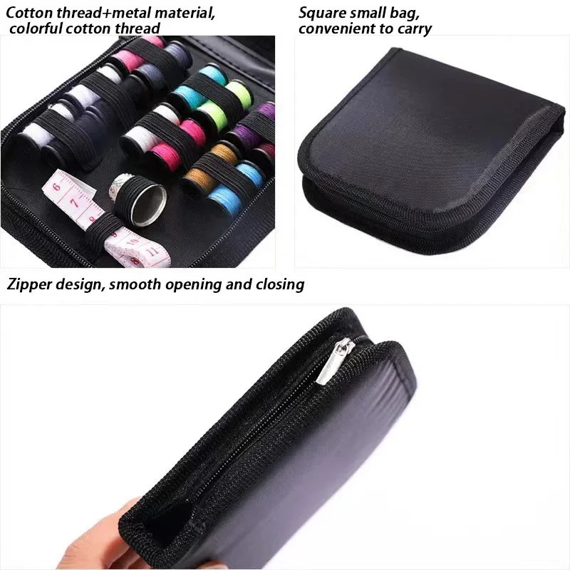 10.24in All-in-One Portable Sewing Kit - Zipper Case with Thread & Tool Set for Home/Travel