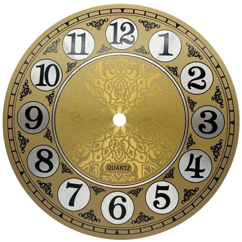 180mm Modern Circular Aluminum Clock Dial Plate Metal Face Arabic Numerals Decorative Custom DIY Dashboard Element