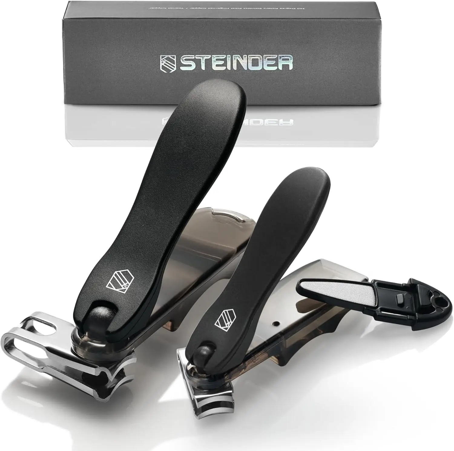 

360° Rotation Nail Clippers Set – Sharp, Stainless Steel, for Thick Toenails, Gift for Men & Women