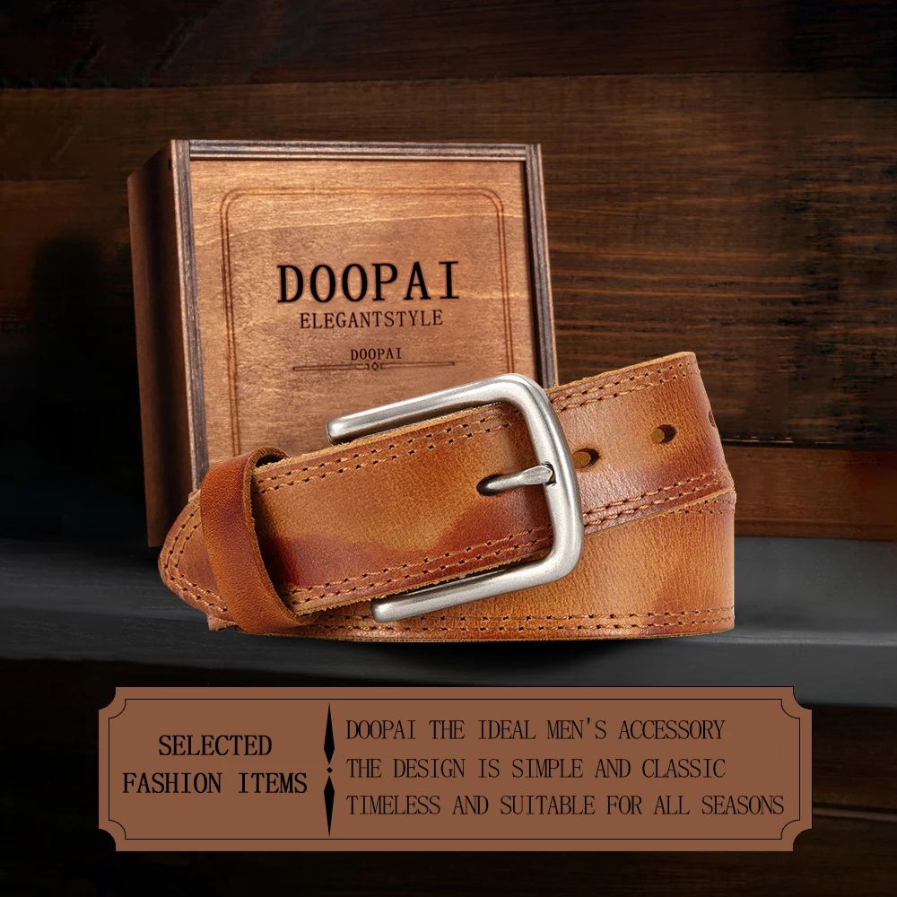 Men's Business Belt, Men's Leather Luxury Belt, Alloy Automatic Buckle Brand, Men's Leather Ratchet Belt/belt - Multi Color
