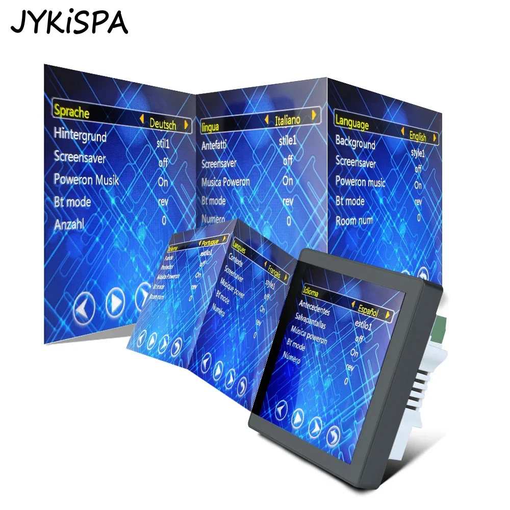 Smart Home Audio amplificatore da parete Bluetooth Touch Screen da 4 pollici supporto per sistema Audio Home Theater USB/TF/Fm per hotel