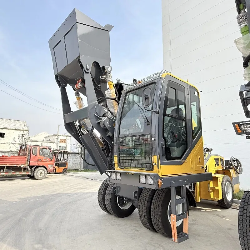 4.0m3 Self Loading Concrete Mixer Truck 270° Rotation Mobile Concrete Plant Civil Project