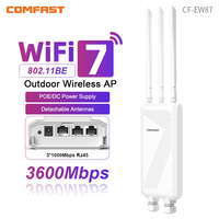 Comfast WiFi7 3600Mbps Outdoor CPE Wireless AP 2.4&5.8GHz WiFi Repeater Router AP Access Point WiFi Antenna Extender POE Adapter