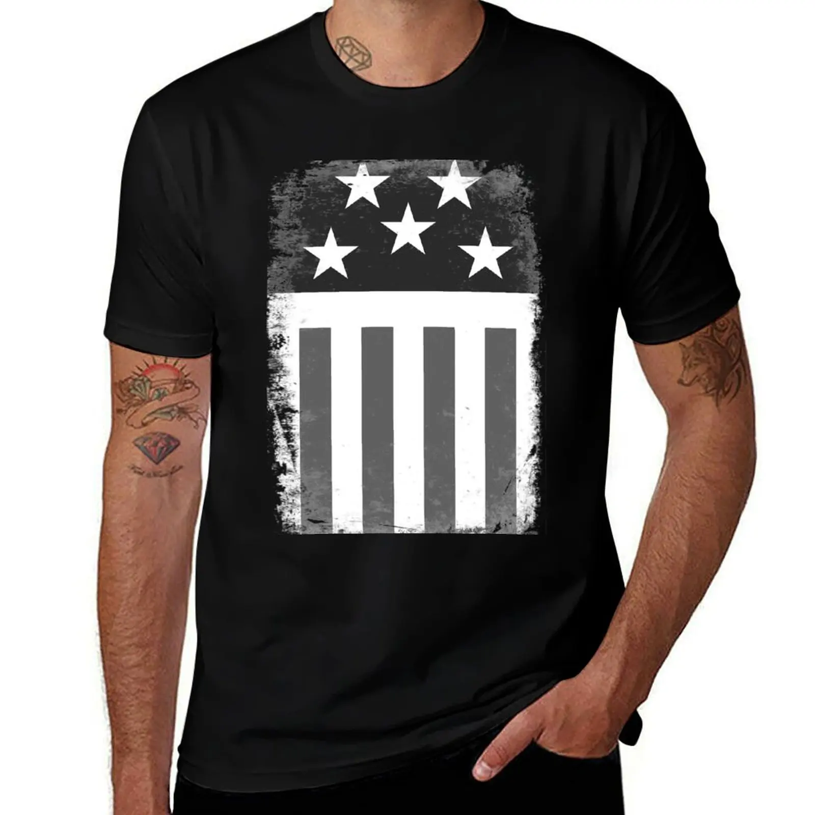 Stars and Stripes - Firestarter T-Shirt Non-Shrink Basic Cotton T-Shirt