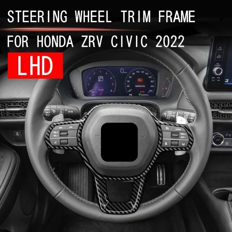 

Car Conjoined Central Control Steering Wheel Decoration Frame Interior Accessories for 2022 Honda ZRV US Version HRV