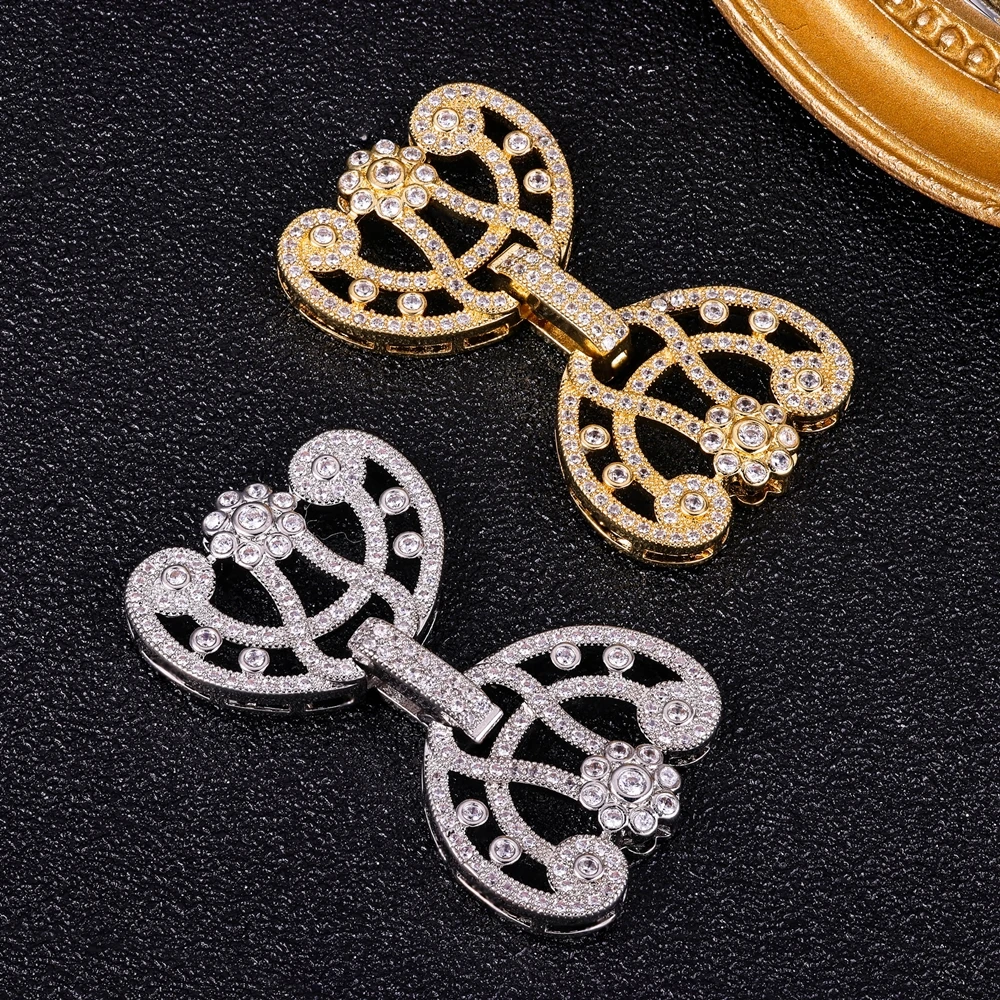 Juya DIY Needlework Beads Jewelry Accessories 18K Gold Silver Plated Decorative Flower Connector Fastener Hook Clasps Supplies